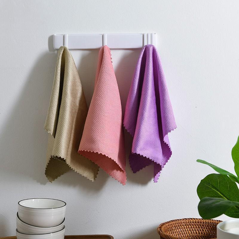 10-1PC Microfiber Washing Dish Cloth Cleaning Towel Super Absorbable Window Glass Cleaning Cloth Kitchen Anti-grease Wiping Rags