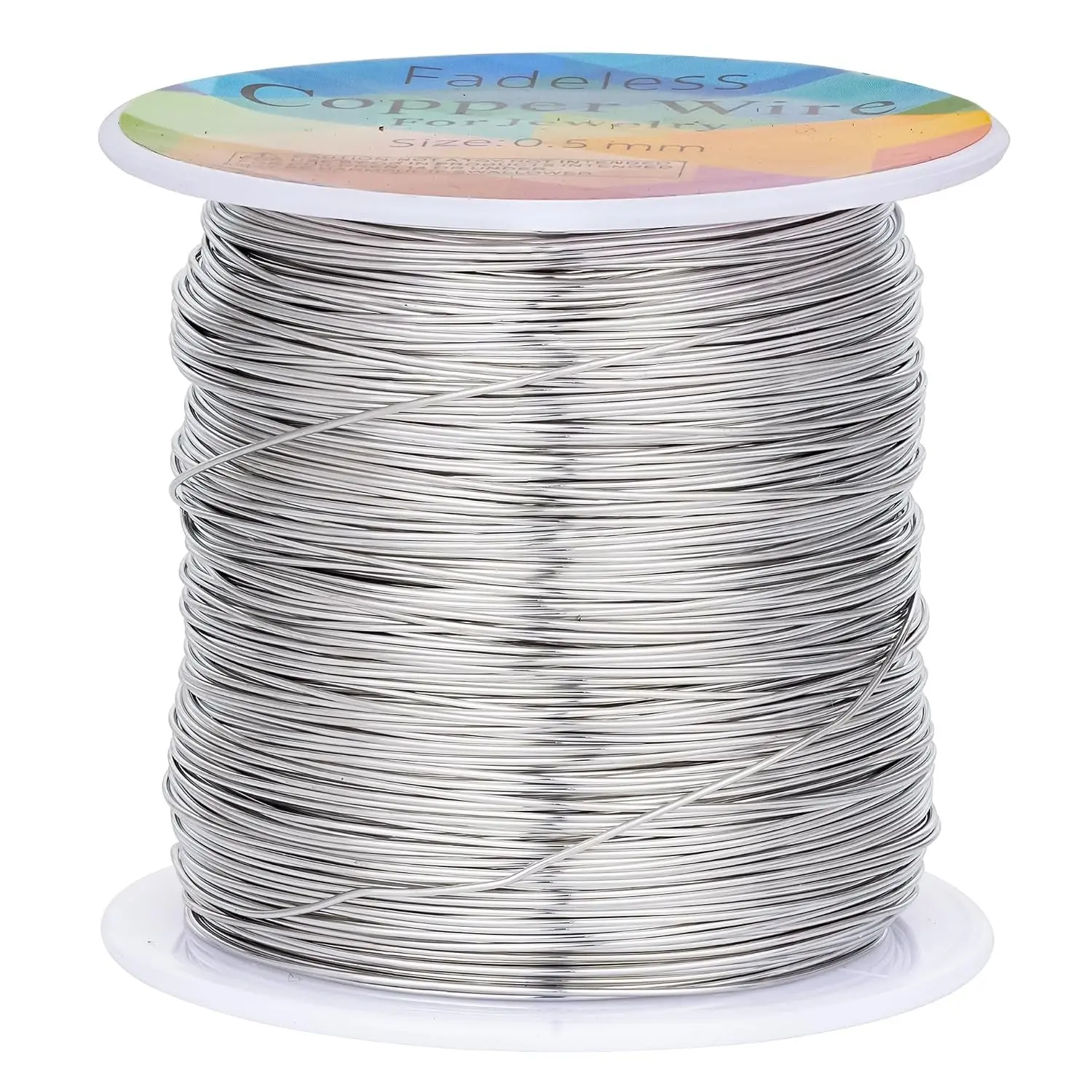 Tarnish Resistant Copper Wires 203 Feet, 24 Gauge/0.5mm Thick, Platinum | Jewelry Craft Wires Beading Wire for Jewelry Making, Wire Wrapping and Crafting