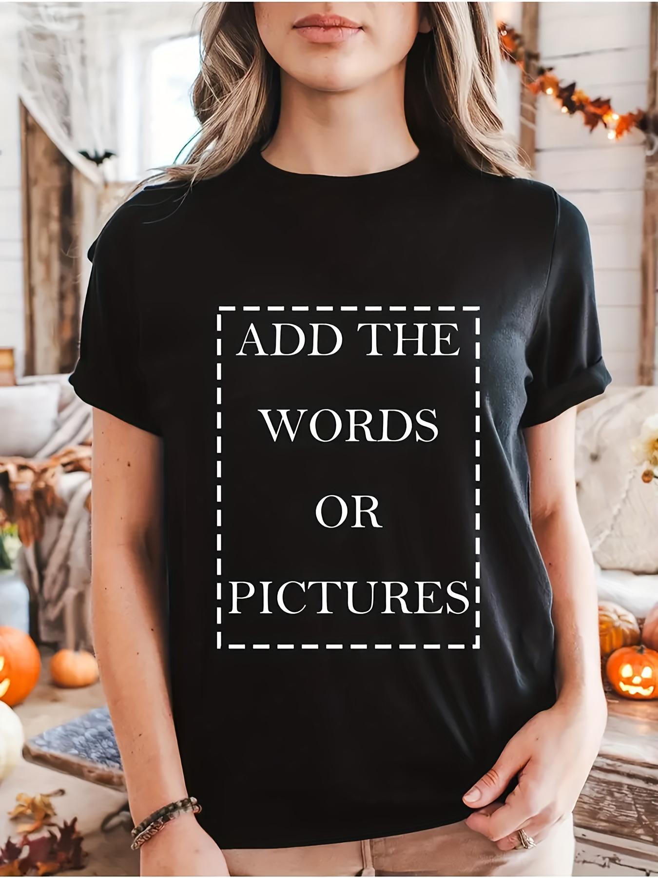 Women's T-shirt, solid color pattern printed short-sleeve T-shirt, customizable with personal images/text, machine washable, round neck, suitable for casual wear, parties, outdoor activities, Valentine's Day and Easter gifts, elegant T-shirt