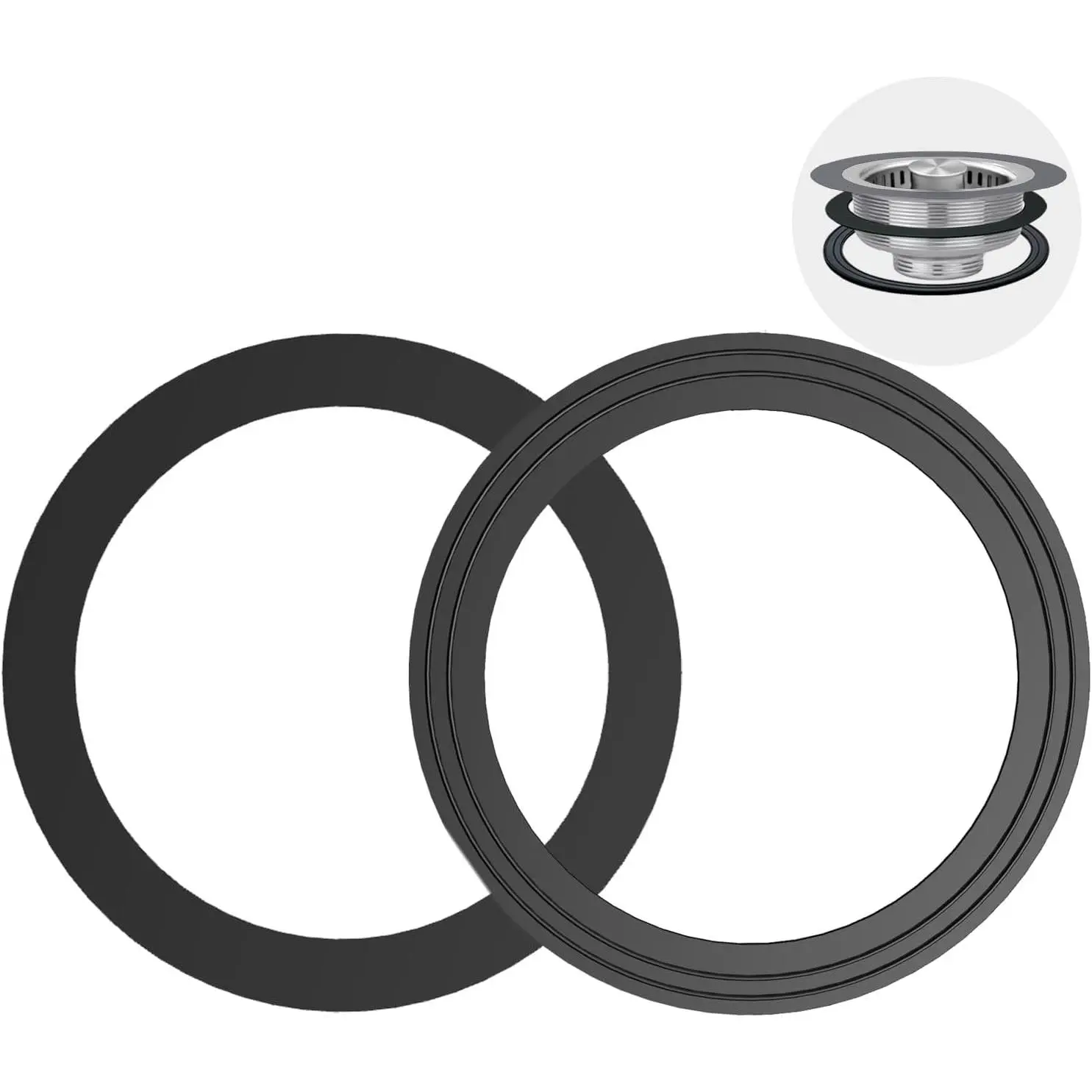 Kitchen Sink Strainer Rubber Gasket Seal Ring 3.5 Inch Drain Seal