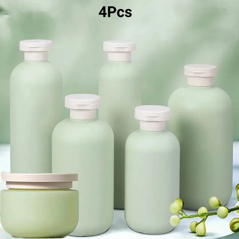 4-piece Essence Bottle, Shampoo Bath Gel Foam Soap Dispenser, Reusable Bottle Flip Lotion Bottle, Separate Bottle Set, Refill Bottle, Empty Bottle for Washing and Nursing Travel