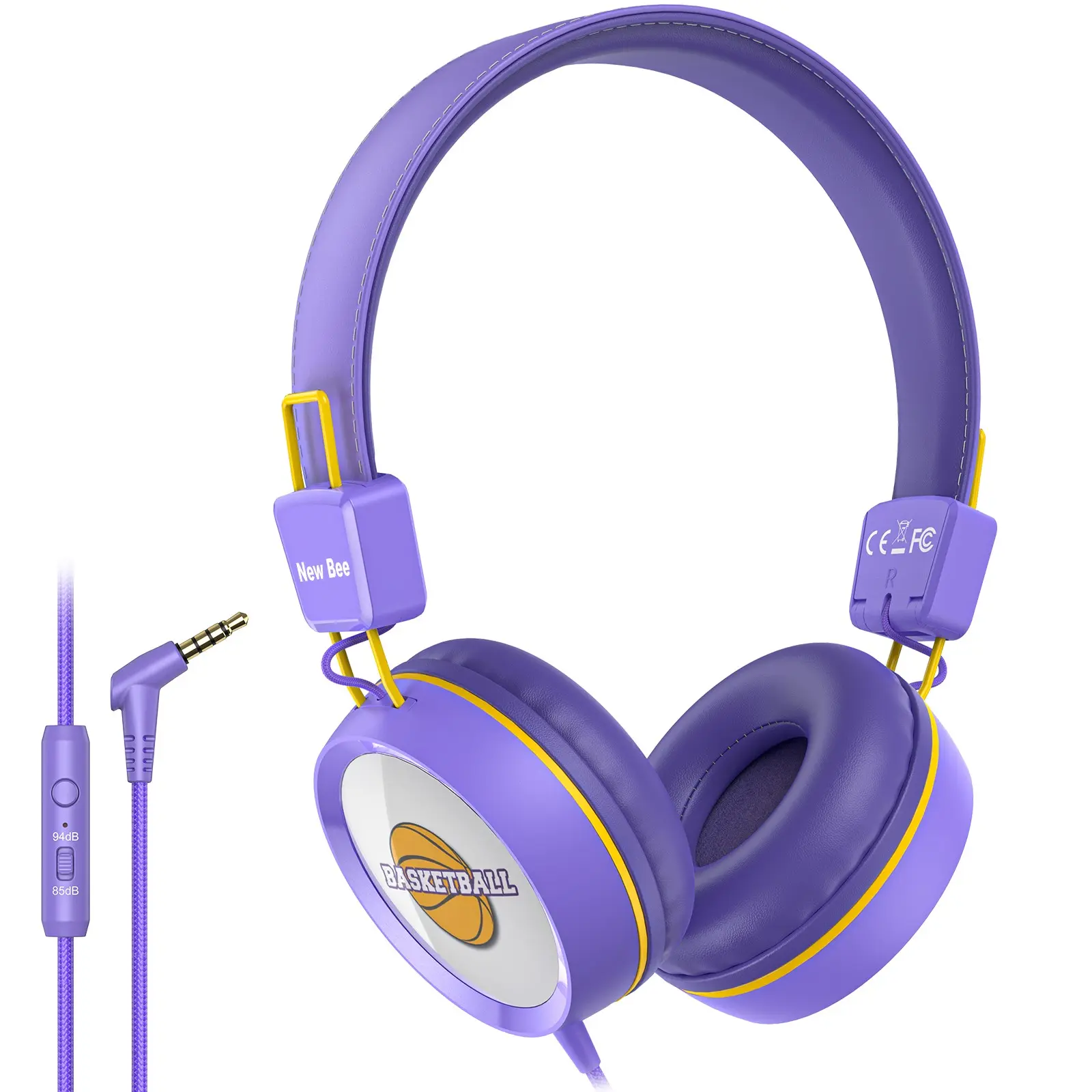 New Bee Kids Wired Headphones Kh20, 85db Volume Limiter, Foldable Adjustable Stereo, School/tablet/PC Compatible, Audio Headphones