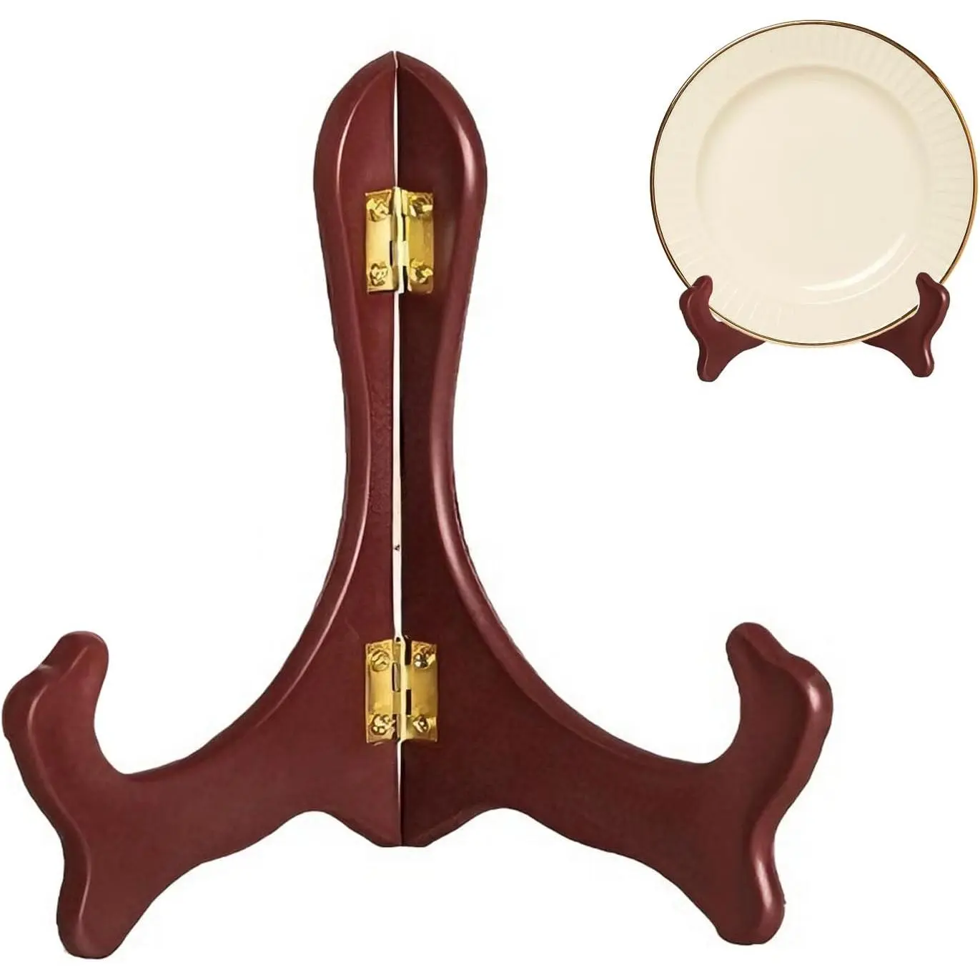 Wooden Plate Stand Decorative Frame and Picture Holder Easel Small for Display Tabletop Holders for Plates and Art Red  Stands for Dish Rack 7 Inch