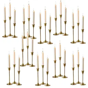 Elegant Romantic Vintage Metal Taper Candle Holders, 3/30-Piece Set Candle Stands, Candlestick for Wedding, Dinner, Halloween and Home Interior Decor Ornaments, Interior Decoration Accessories, Home Dining Decor