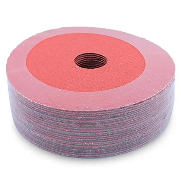 Ceramic Fiber Glass Sanding and Grinding Discs, 4.5x7/8" Arbor Hole Diameter, 80 Grit - 25 Disc Pack, Inches