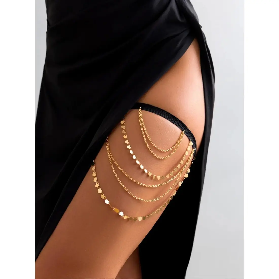 Female Layered Chain-Linked Thigh Belt, Fashion Body Jewellery, Everyday Clothing Decor, Party Accessory, Exquisite Birthday Gift, Chic Body Jewelry, Daily, Exquisite Jewelry