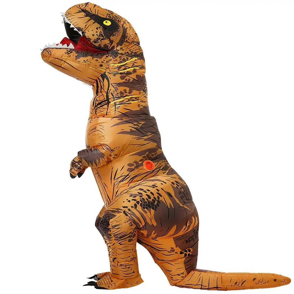 Inflatable T-Rex Dinosaur Costume with Fan for Adults & Kids, Halloween Cosplay Fancy Dress, Adult Size 150-195cm, Kids Size 120-145cm, Clothes, Fit 150-195Cm Wear