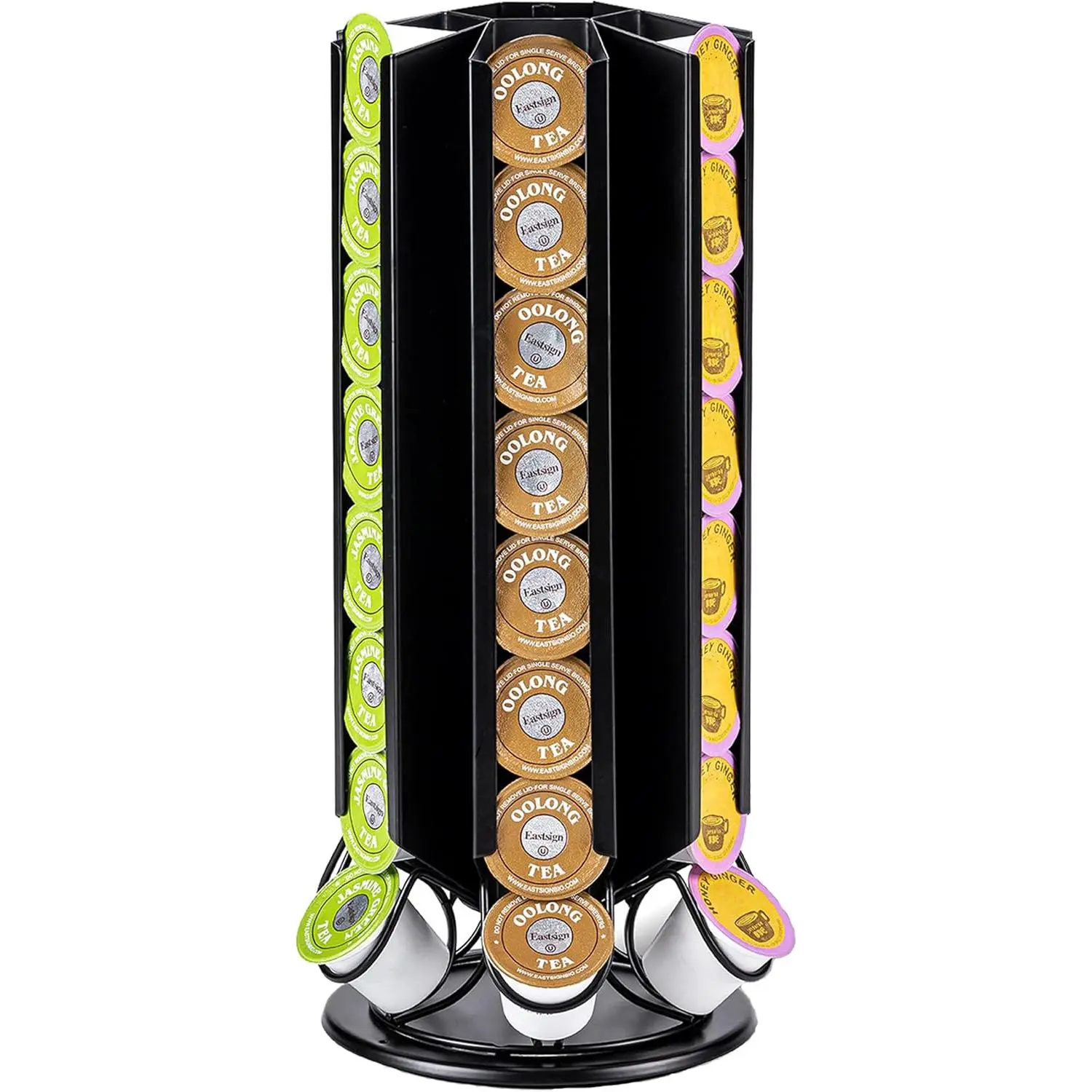 K Cup Holder, Keurig Pod Holder Stand Carousel with 360 Degree, 48 Pods Coffee Pod Holder for K Cups Organizer, Black