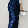 Fashionable Women's Midi Skirt, Aesthetic Fashionable Skirt, Club Skirt, Glittery Sequin Fabric, All-Seasons, Perfect for Casual Elegant Parties, Valentine's Day, Date Night, Formal Events