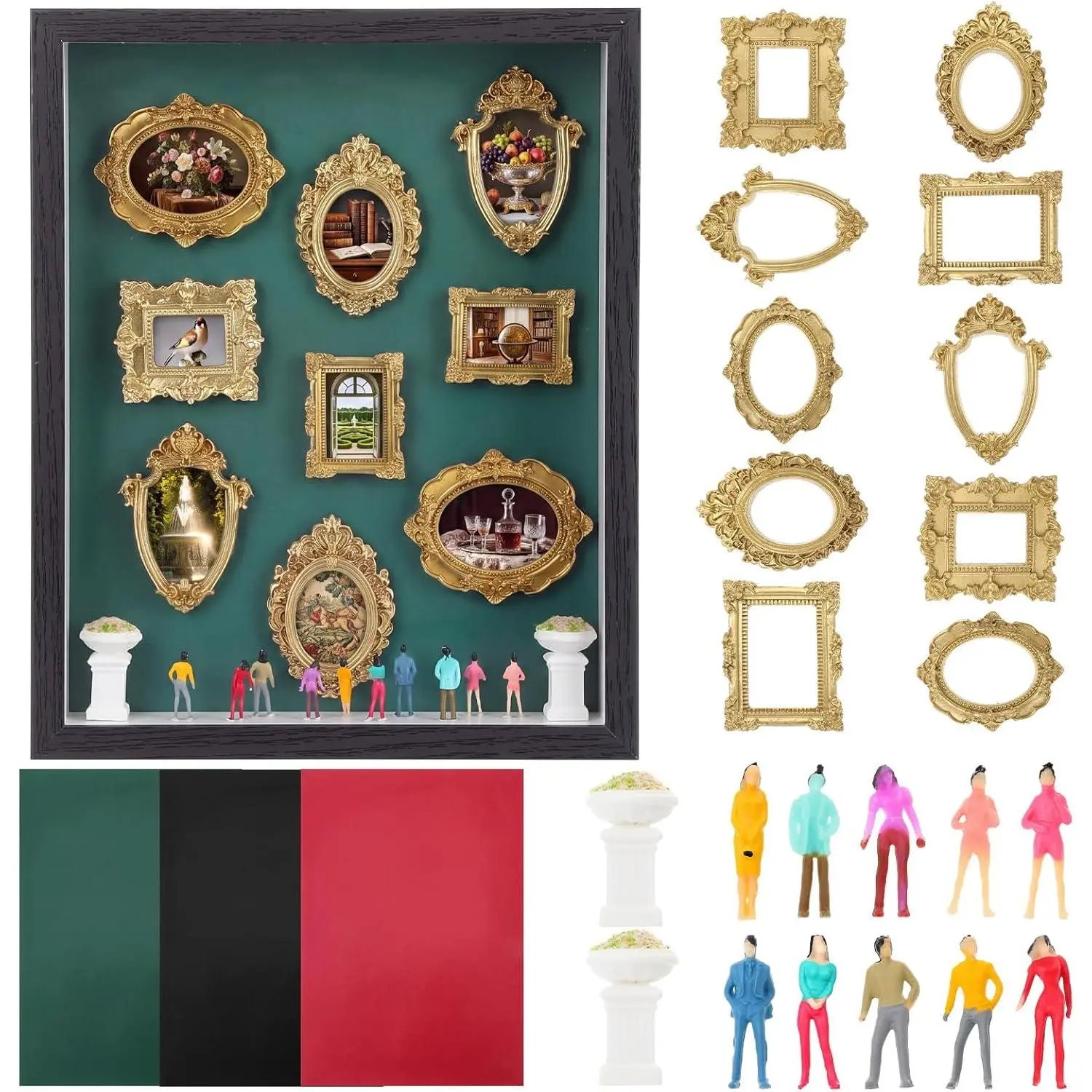 DIY Mini Museum Silhouette Box 10" Black Museum Shadow Box