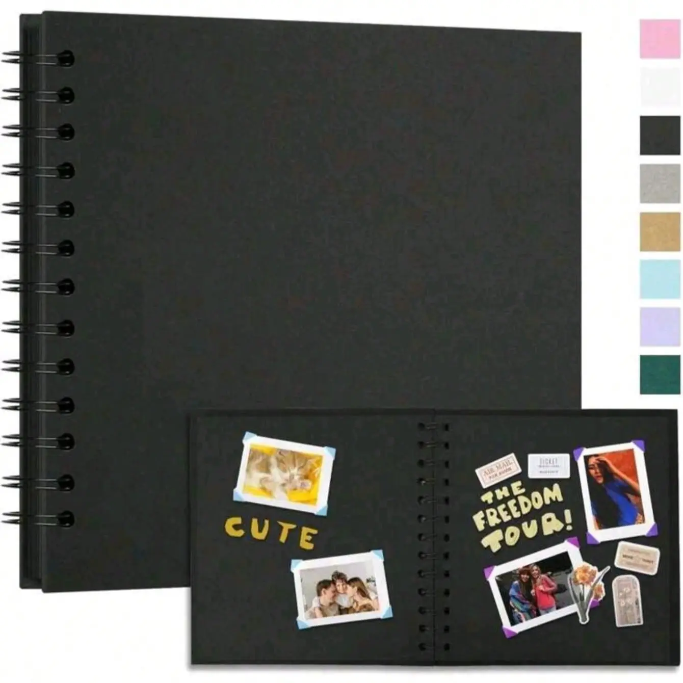 Elegant Simple Scrapbook Album, 7x7 Inch, 20 Sheets/40 Pages, Cowhide Paper, Perfect for Weddings, Birthdays and Memories, Scrapbook Supplies