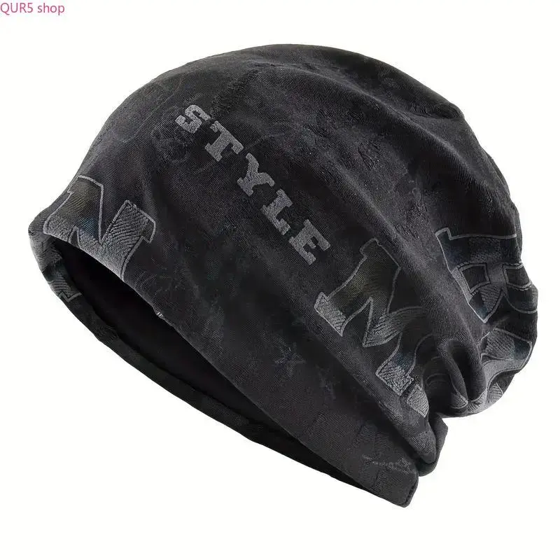 Unisex Lightweight Slouchy Knitted Beanie Hat (22.04-23.22in/56-59cm) - Black & White, Casual Skull Cap for Male & Female Spring Daily Looks, Beach Outfits, TikTok Trendy Sports & Outdoor Accessory, Fashion