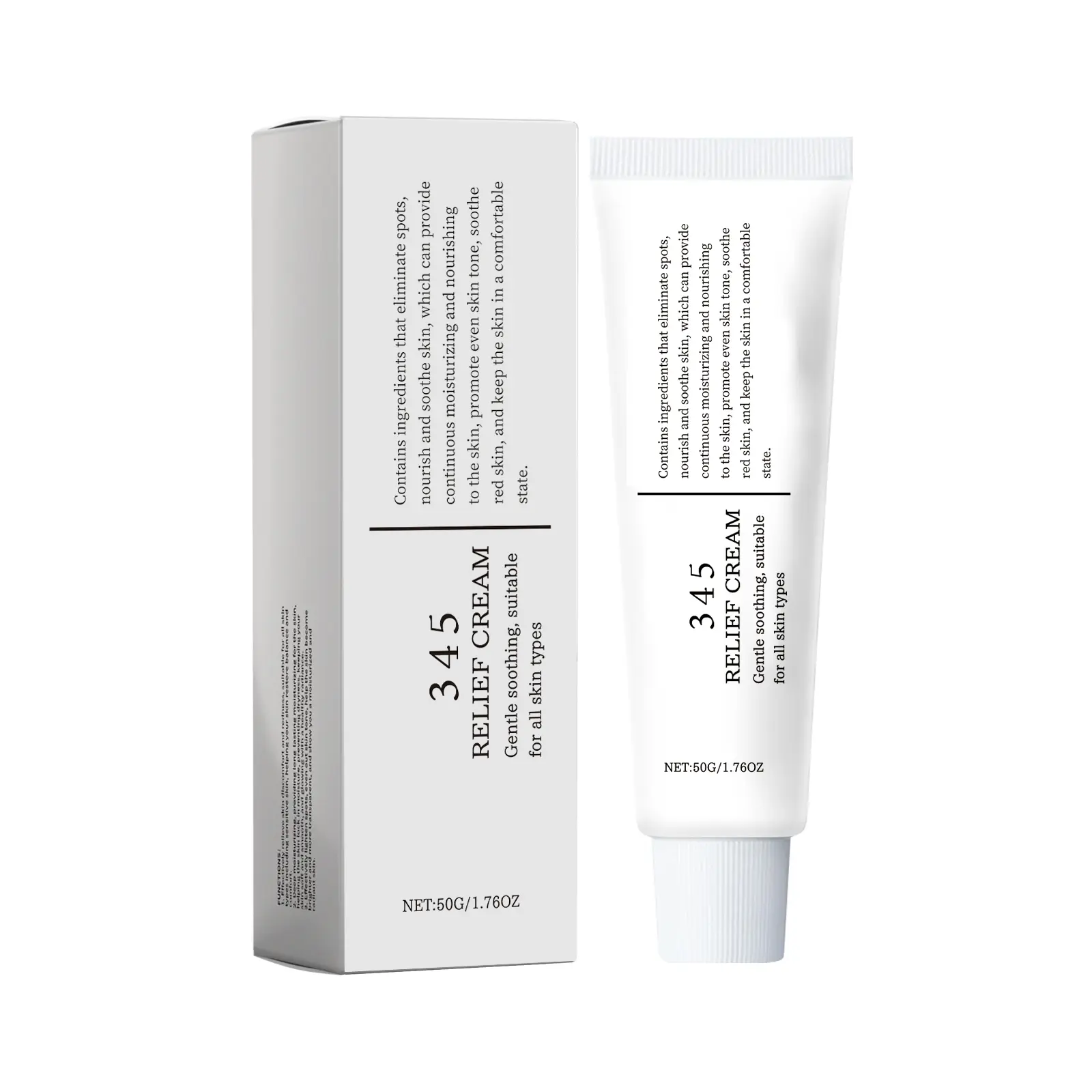 345 Relief Cream, Soothing & Deep Moisturizing, Calms Redness & Brightens Skin Tone, Daily Facial Skincare Routine, 50g, For All Skin Types