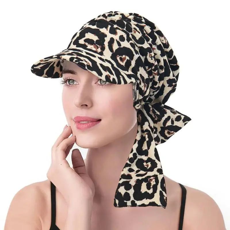 Women Paisley Print UPF 50+ Anti‑UV Brimmed Hijab Headscarf Hat, Comfortable Breathable Sun Protection Headwear for Beach Outdoor Travel Fashion Accessory