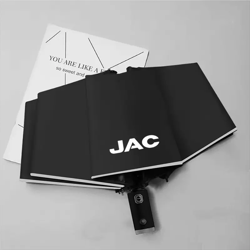 Automatic Reflective Car Umbrella, Three-Color Nylon Waterproof, Stainless Steel Frame, Foldable, Night Light, for Jac Cars, Car Accessories