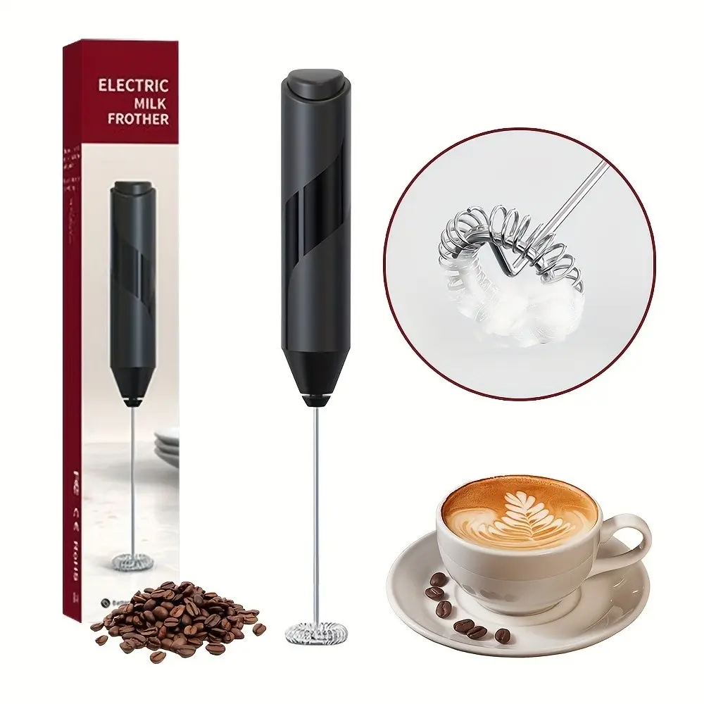 Handheld electric milk foam machine, hand frother mixer, Drink Mixer Handheld, 14000rpm high-energy motor, high-speed delivery, 9cm short stick design, one-key operation and easy to clean, powered by 2 AA batteries, suitable for coffee, matcha/sauce