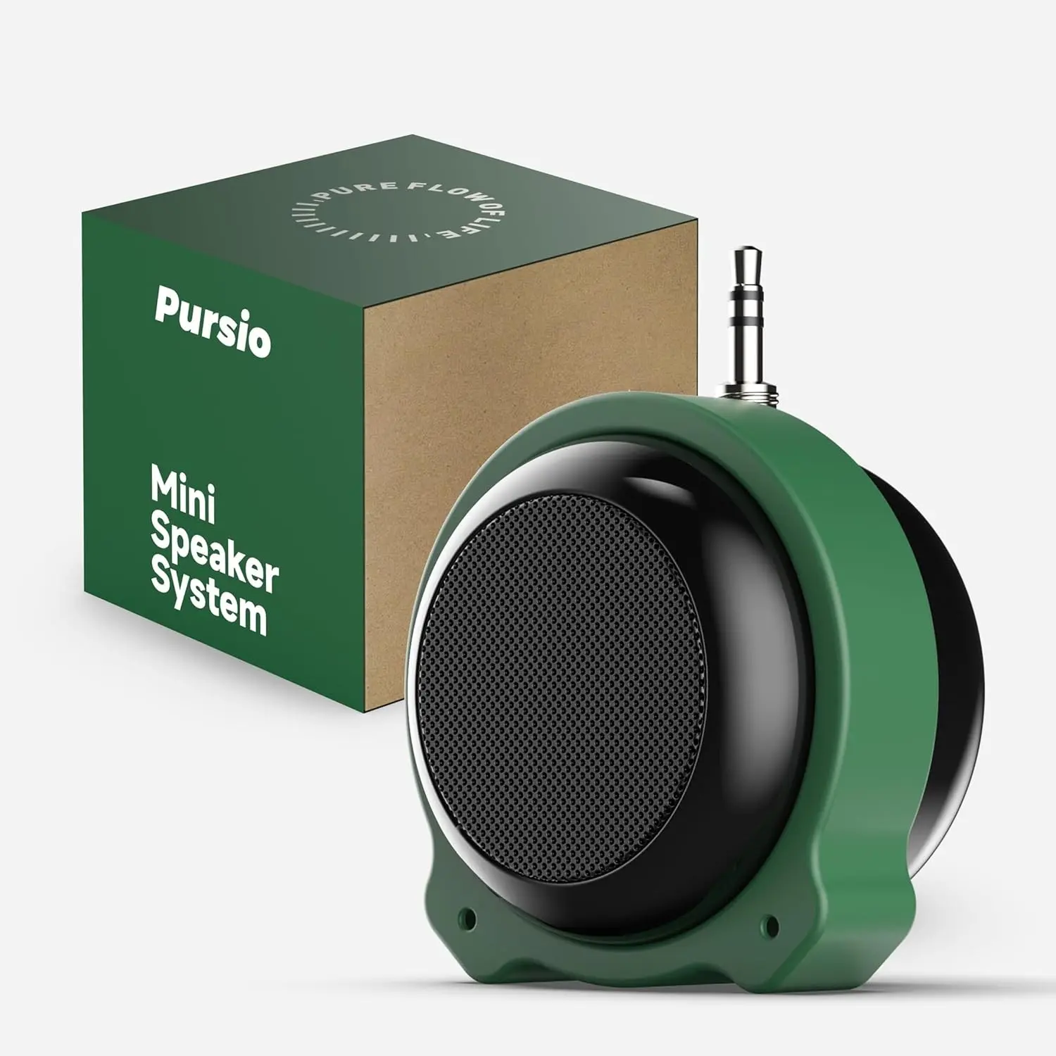 Portable Mini 3.5mm Line-in Aux Speaker, 5W Quality Sound, Compact Shape, Rubber Stand