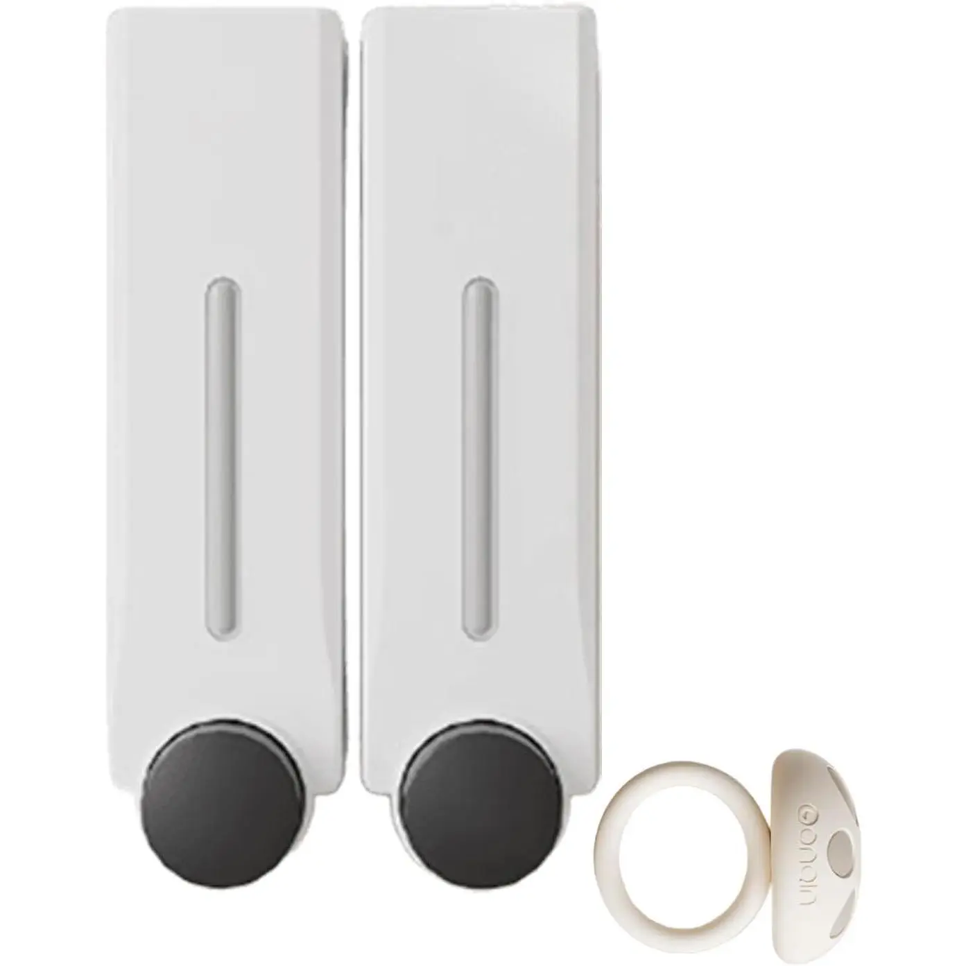 2 Chamber Shower Dispenser Wall Mounted, No Shampoo and Conditioner Dispenser, Large Capacity Liquid Soap Pump for and Hotel, White