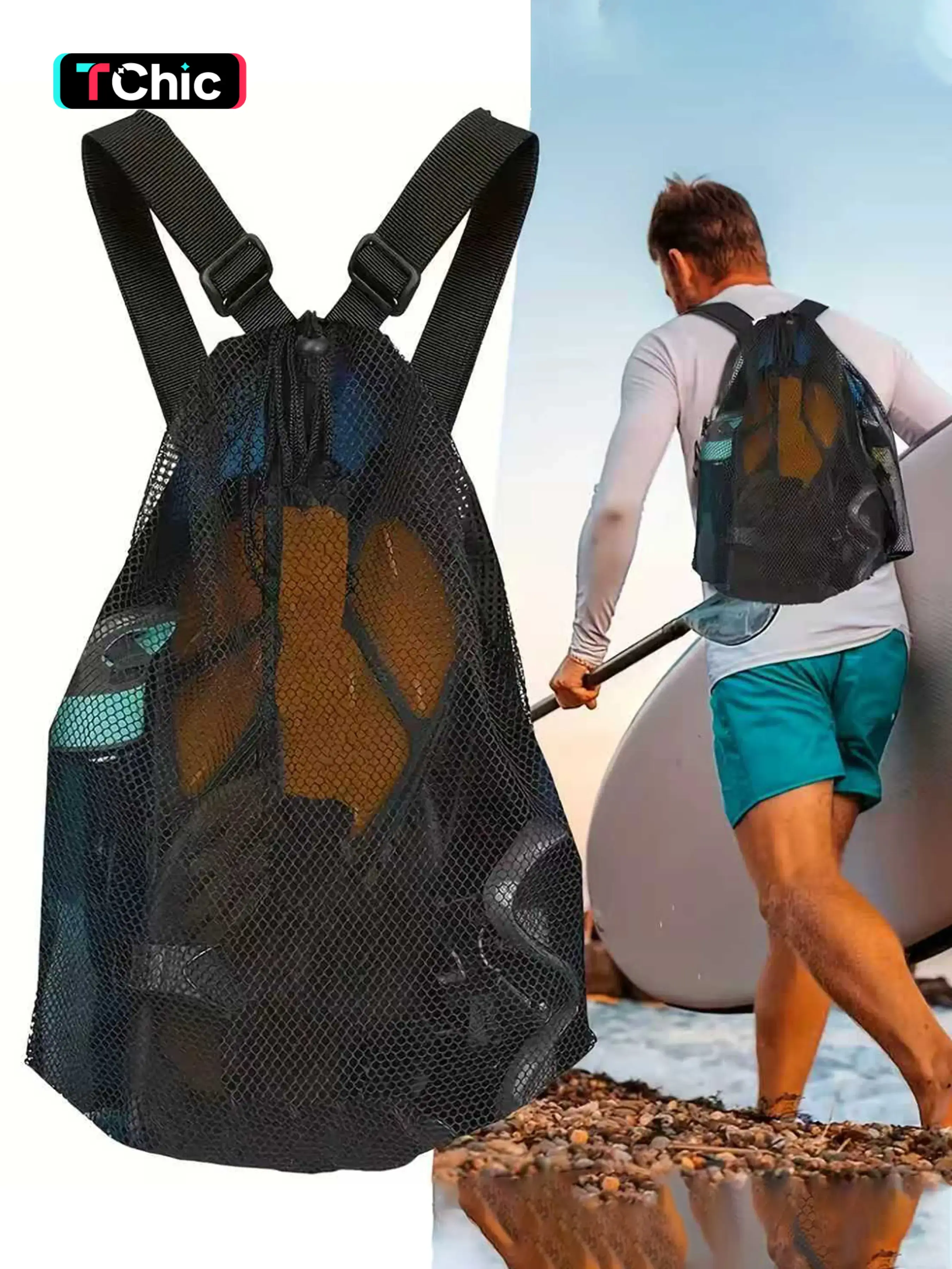 Unisex Drawstring Backpack, Outdoor Travel Sports Bag, Multifunctional Sports Bag, Basketball Football Training Pack, Adjustable Straps, All Seasons Use