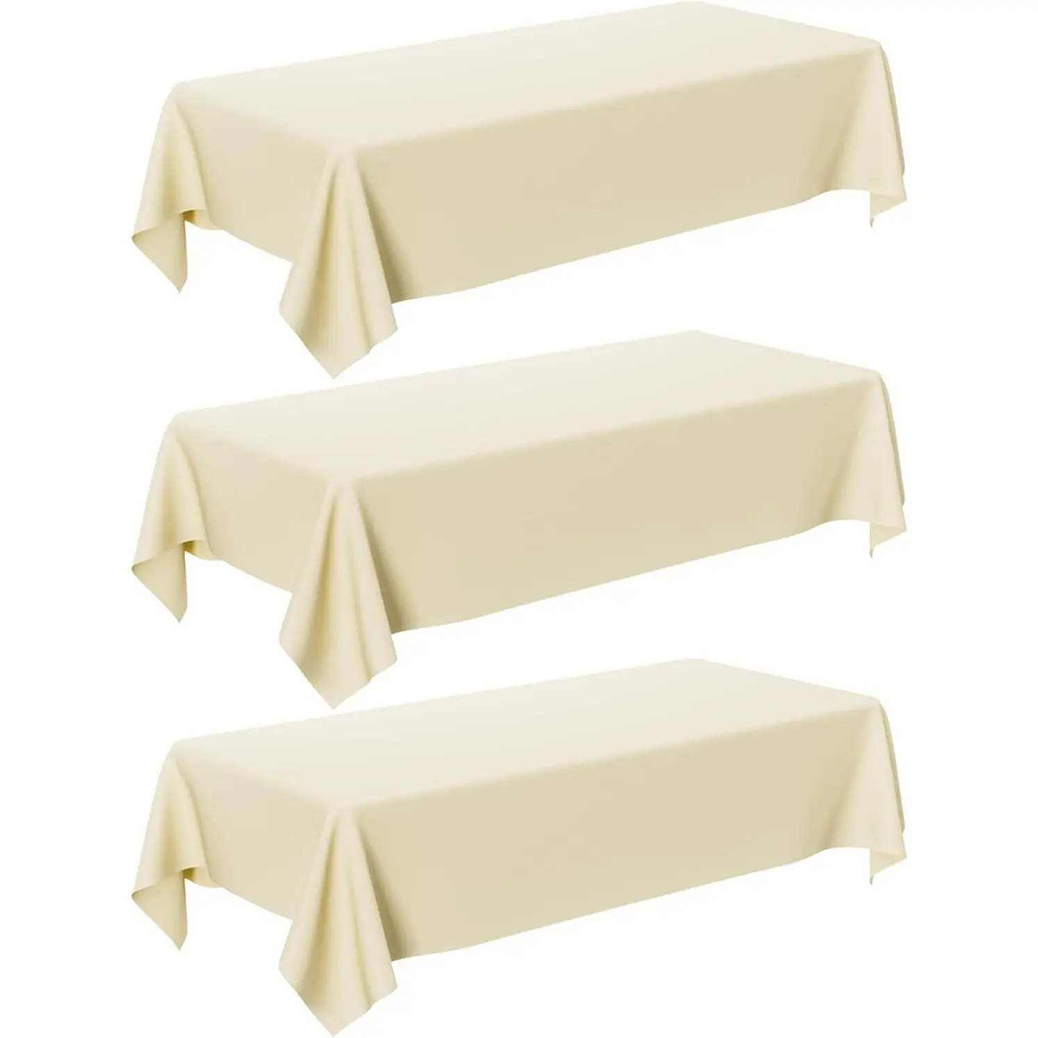 Tablecloth - 3 Pack 54" × 108" Rectangle Disposable Cream Tablecloth, Beige  Plastic Table Cover for Party, Holiday & Gathering Use