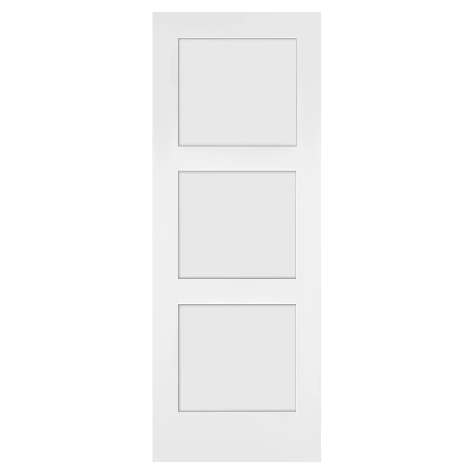 ARCH 30x80 Interior Door Slab Primed White 3-Panel Wooden Door for Bedroom Shaker Style Single Door Easy Clean Paintable Modern Design 1-3/8 Inch Thickness Solid Wood Core Interior Door Slab for Home Renovation, White Color Options