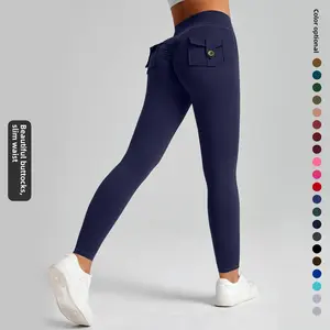 High Waisted Cargo Leggings for Women - Scrunch Butt Lifting Tummy Control Workout Pants with Pockets, 4 Way Stretch Non See-Through Yoga Leggings