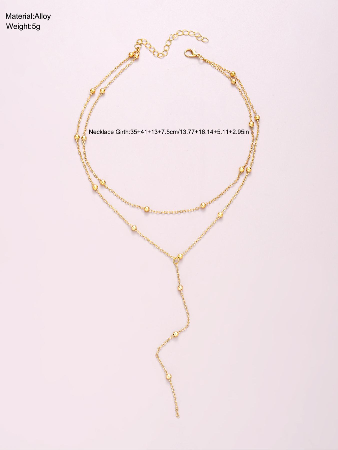 Women's Elegant Fashion Simple Y-shaped Layered Necklace, Casual Trendy Pendant Necklace, Fashionable Jewelry for Daily & Party Decoration, Dainty Layering Jewelry