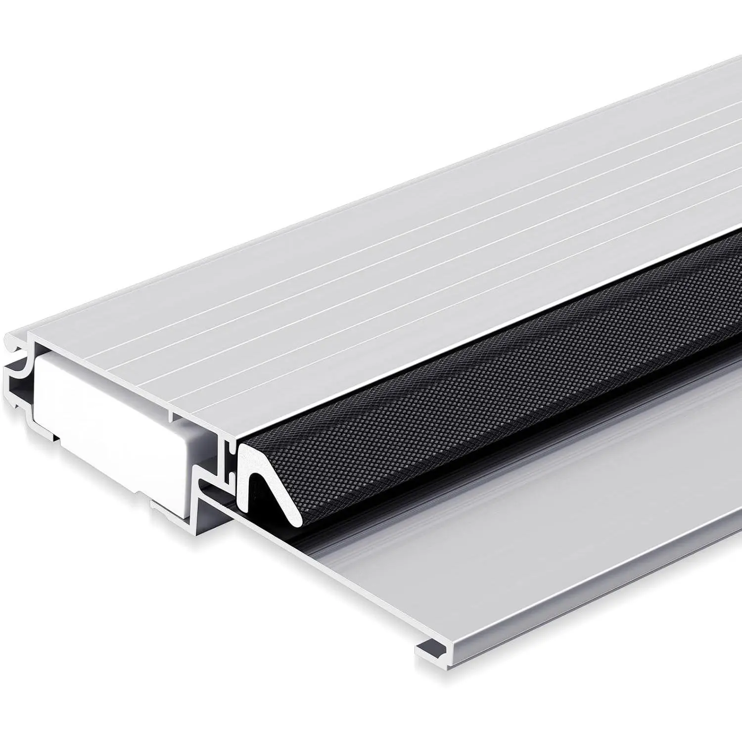 1 Pcs Heavy Duty Silver Aluminum Exterior Outswing Door Threshold - 4-9/16"x1"x36" Fixed Bumper Sill, Composite Base with Aluminum Top and Seal