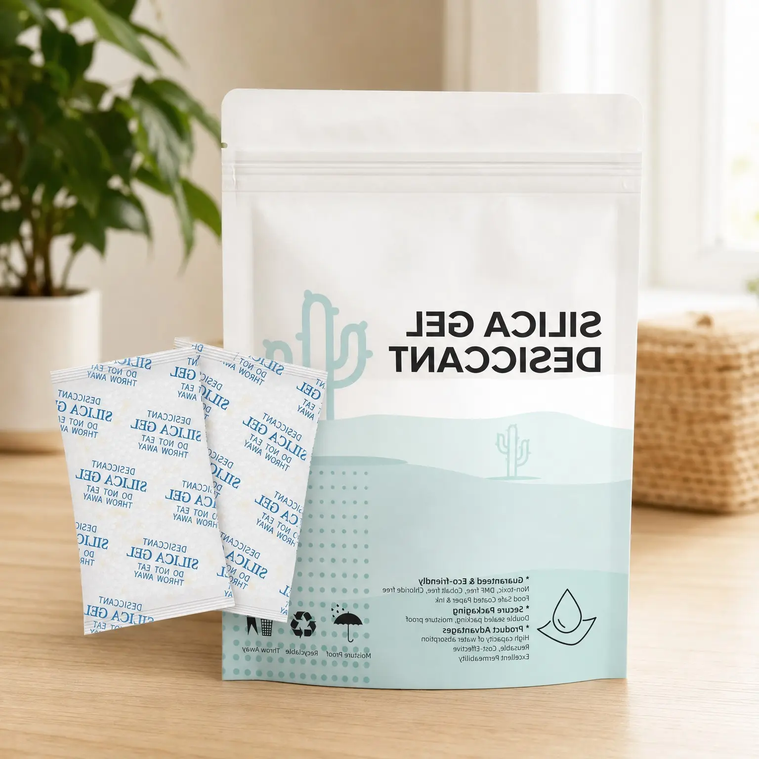 100 Pack 2 Gram Silica Gel Packets, Food Grade Color-Indicating Rechargeable Desiccant Moisture Absorbers for Food Storage, Clothes, Electronics, 3D Filament & Safes from MoistureGift