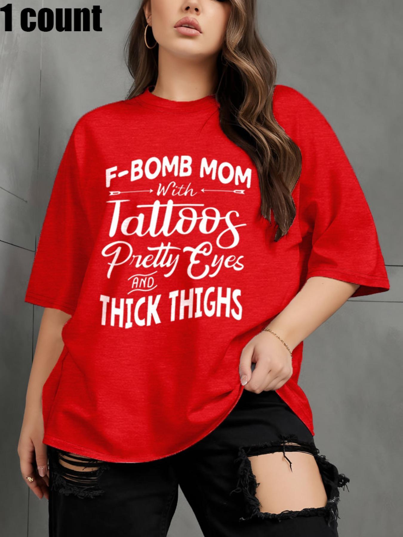 【Plus Size】 Letter Print Round Neck Tee, Fashion Casual Crew Neck Short Sleeve T-Shirt for Daily Outdoor Wear, Casual Everyday Wear, Women Clothing for All Seasons