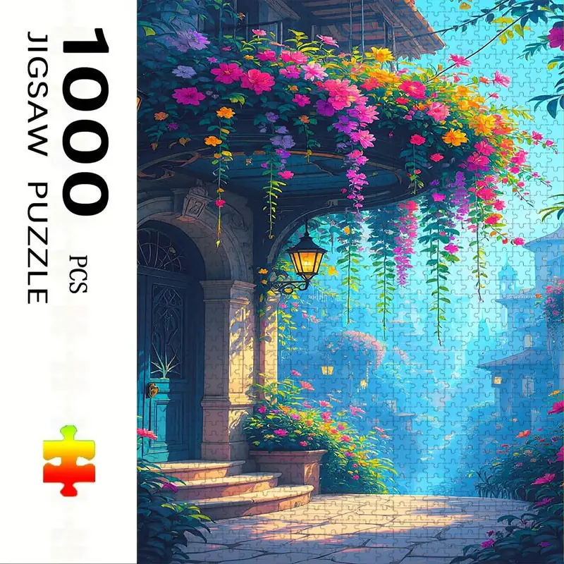 1000 Piece Beautiful Landscape Puzzle, Large Adult Family Interactive Puzzle Toy, DIY Home Decor Brain Challenge, Holiday Theme Design