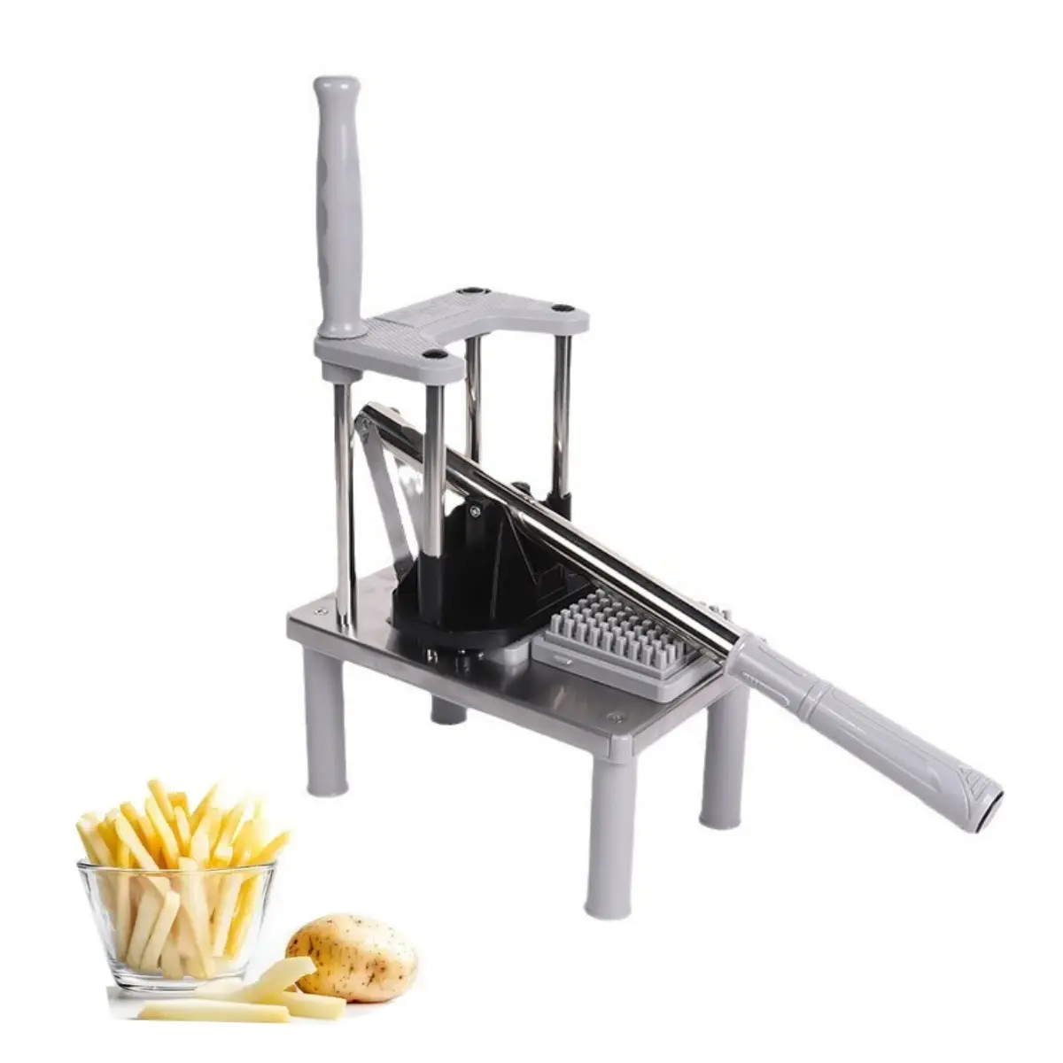 Multi-Purpose Vegetable Chopper & Potato Slicer - Heavy-Duty Stainless Steel Kitchen Gadget for Dicing & Slicing - Easy-to-Clean Food Prep Tool for French Fries, Onions, and Veggies
