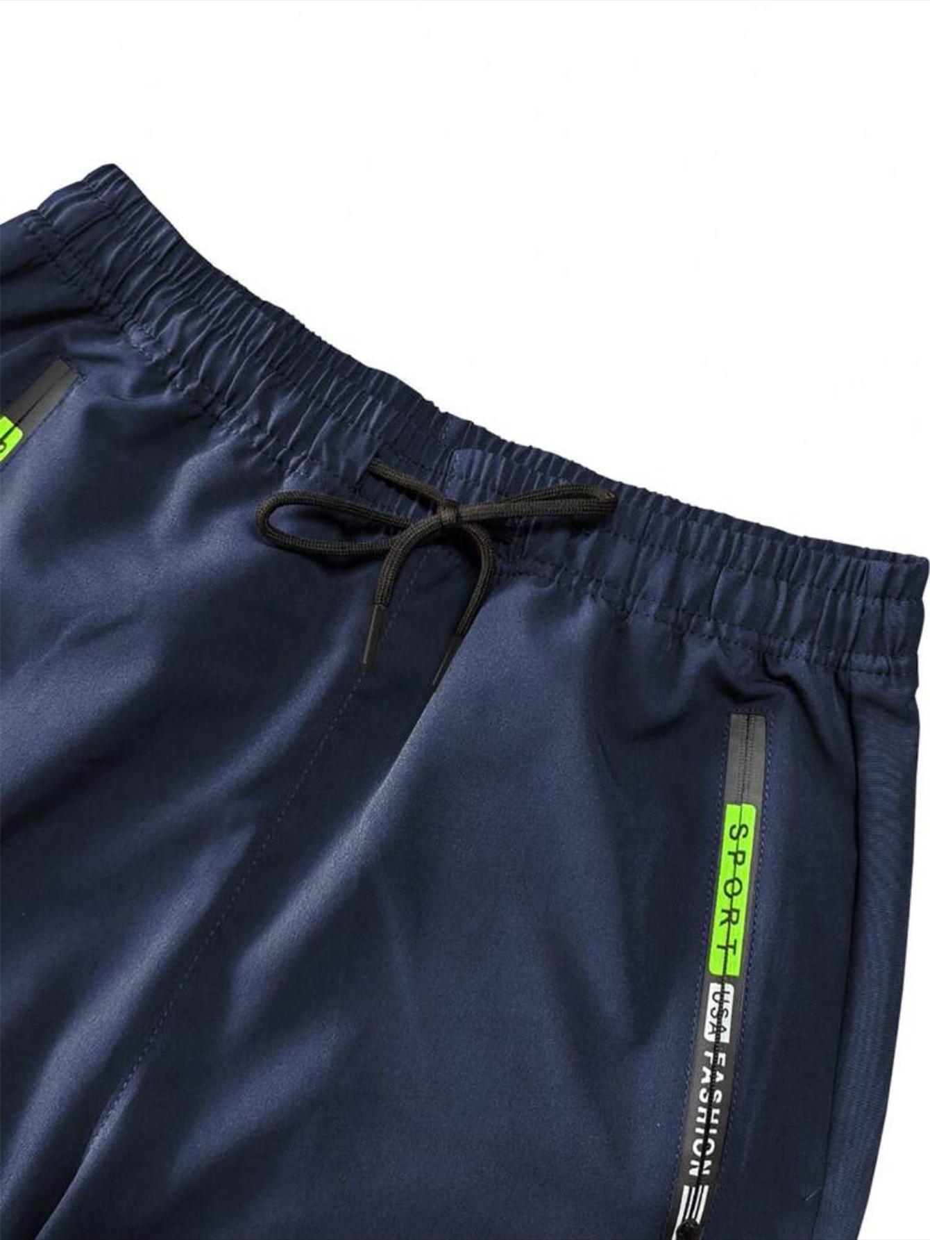 3Pcs Women's Spring/Autumn Zipper Pocket Work Pants, Stylish Large Pocket Design with Elastic Waistband, Casual Outdoor/Everyday Long Slim Pants