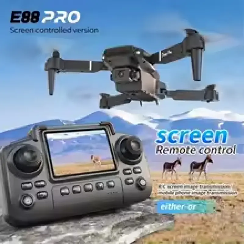 E88 PRO drone with screen control, high-definition dual camera, remote-controlled aircraft, foldable quadcopter, an ideal birthday gift for teenagers during Christmas and back-to-school season