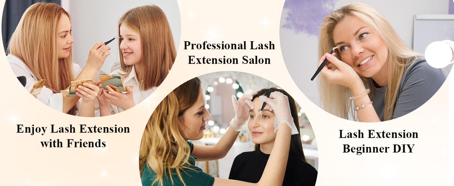 Lashes Kit for Eyelash Extension Beginner Lash Tech Starter Kit with Eye Lash Mannequin Head, Professional Eyelash Extension Kit with Lash Fan, Extension Glue and Eyelash Remover for Practice Training