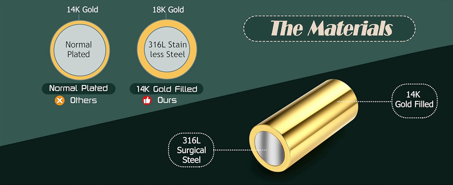 6-15Pcs 20G Nose Studs 18G Nose Rings Hoop for Women Men 316L Stainless Steel Clicker Hinged Nose Rings Hoop Straight L Shaped Nose Studs Nose Piercing Jewelry Silver Gold (Gold-CZ-Straight)