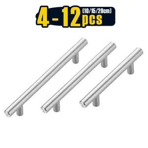 4-12 Pack Cabinet Pulls Satin Nickel Stainless Steel Kitchen Drawer Pulls Cupboard Pulls Brushed Nickel Cabinet Handles 4/ 6/ 7.8”Length with 2.5/3.8/5” Hole Center