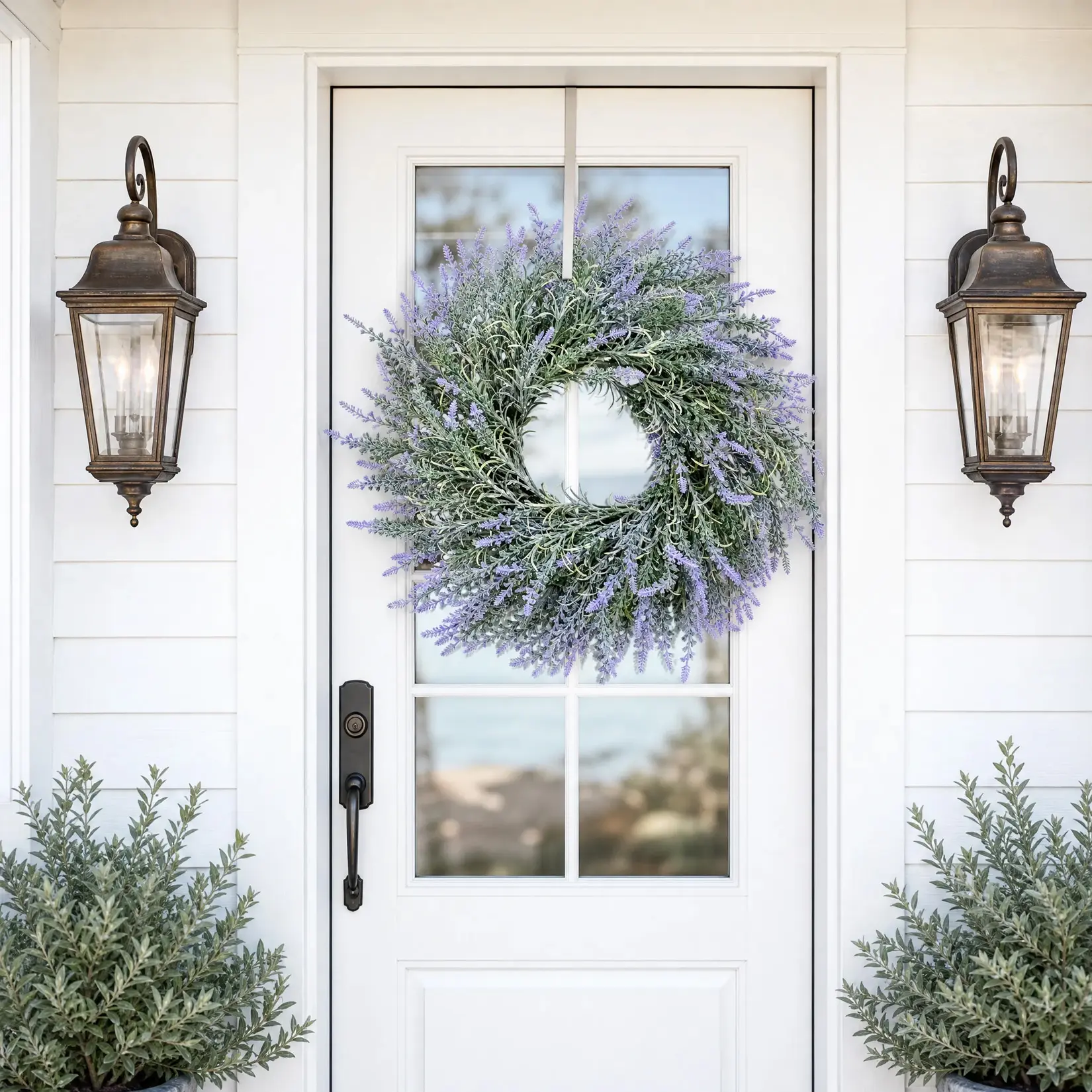 20 Inch Lavender Front Door Wreath, Artificial Purple Floral Wreath with Premium EVA Flowers, Handmade Grapevine Base, Spring Summer Wreath for Front Door, Porch, Living Room, Easter