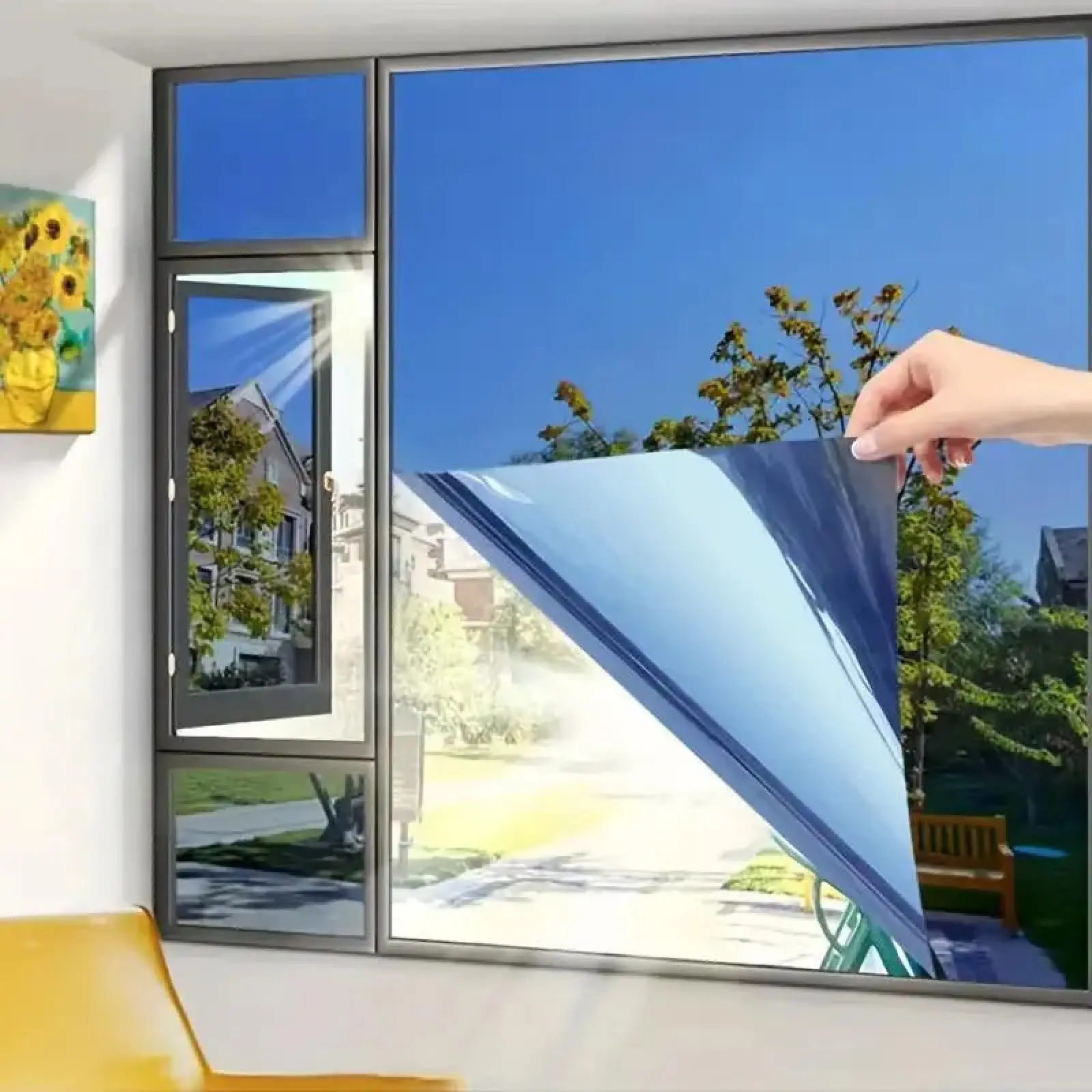 UV Block Window Glass Film,Window Glass Film,Anti-Peeping & Sunshade Window Film, Balcony & Office One-Way Perspective Sticker Film, Privacy Window Film,Heat Control,Sun Protection Self Adhesive Window Sticker.