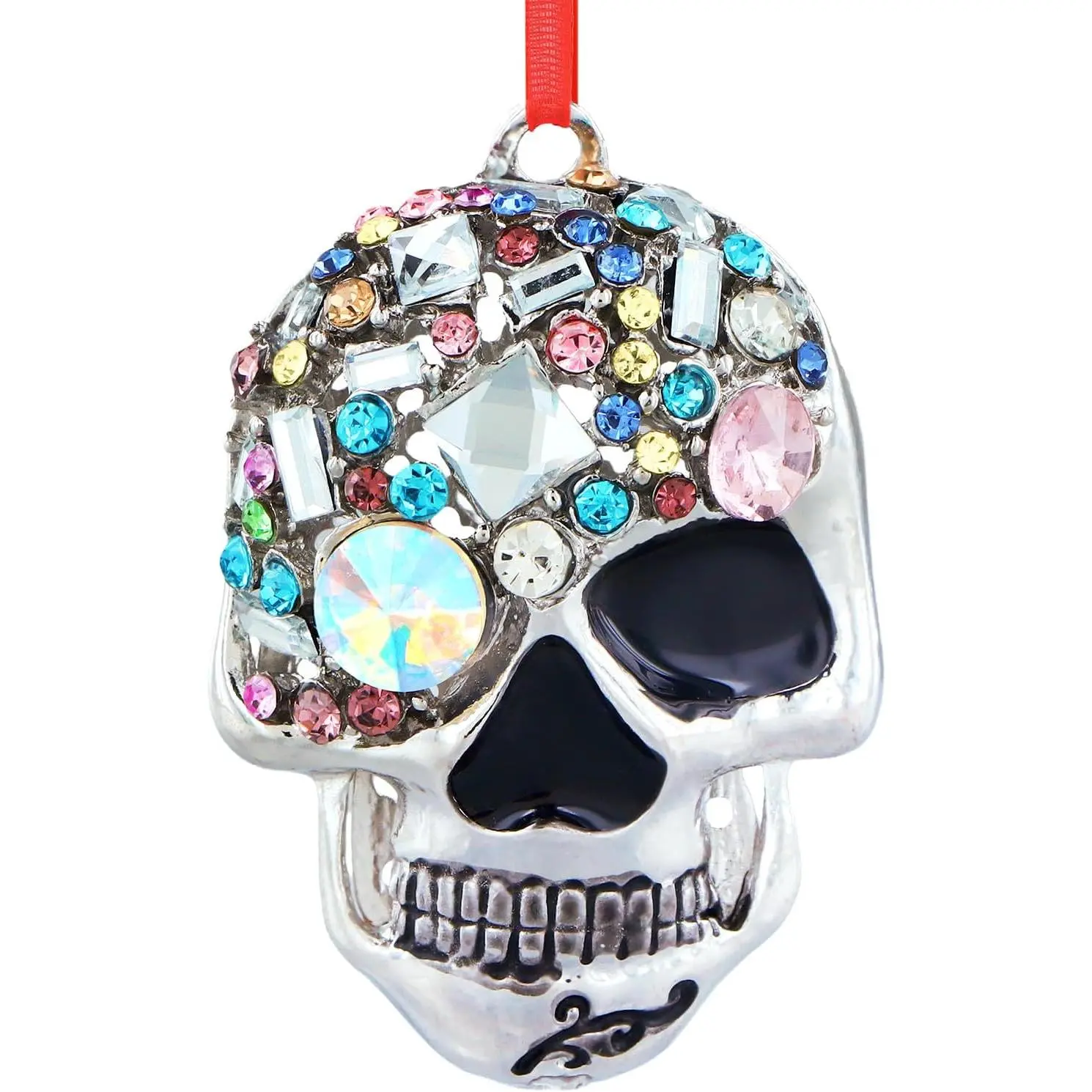 Metal Halloween Ornaments for Tree Decorations Mini Skull Christmas Ornaments Spooky Skeleton Ornament for Halloween Tree Decorations Day of The  Decor