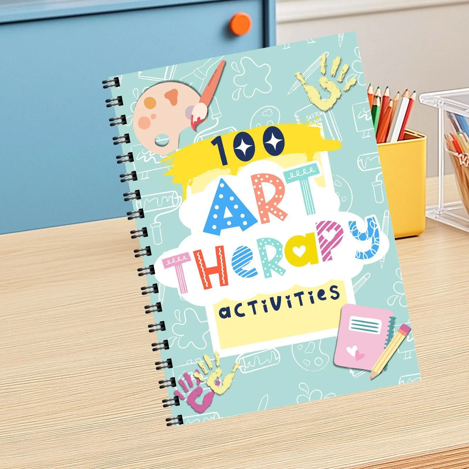 100 Art Therapy Activity Journal, Spiral Binding, Emotional Expression, Anxiety Relief, Self-Healing Creative Practice Book