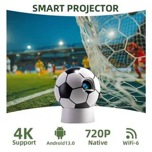 Allshepr New Football Projector, Native 720p, Supports 4K Decoding, Android 13.0, Auto Keystone Correction, Dual Band Wi-Fi 6, Bluetooth-compatible 5.4