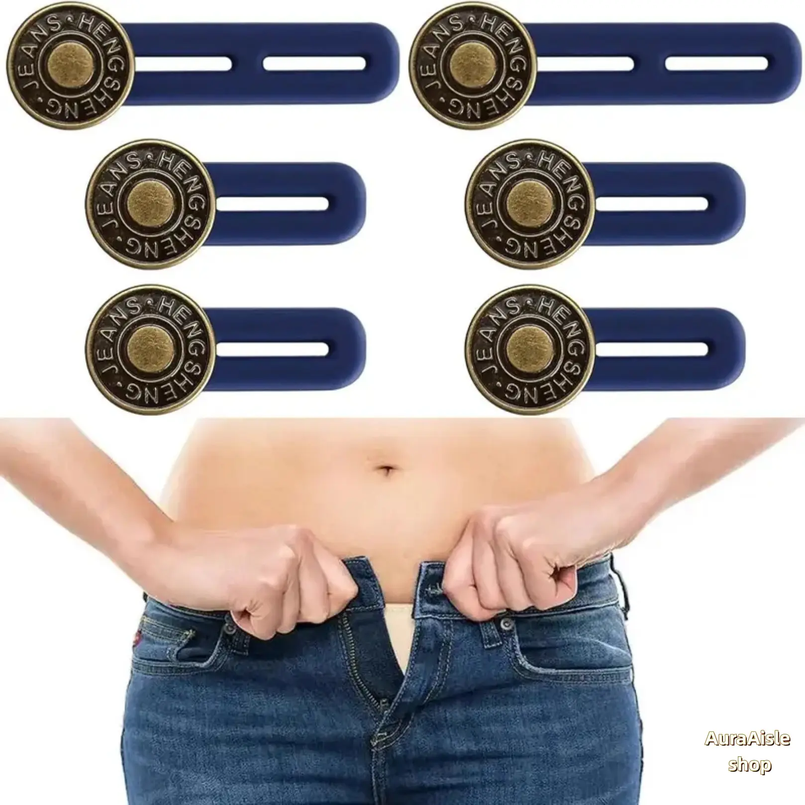 No-Sew Jeans Button Extenders, Adjustable Waistband Extension Accessories For Pants, Sturdy Durable Waist Expander Gadget, Unisex Discreet Fit Solution For Tight Denim Trousers, Pregnancy Wear, Post-Meal Comfort And Daily Garment Size Adjustment