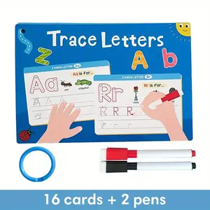 Eraser Board Educational Flashcards Set, Letter Numbers Pinyin, Multi-Functional Reusable Handwriting Practice Tool, Abc Learning Cards Gift