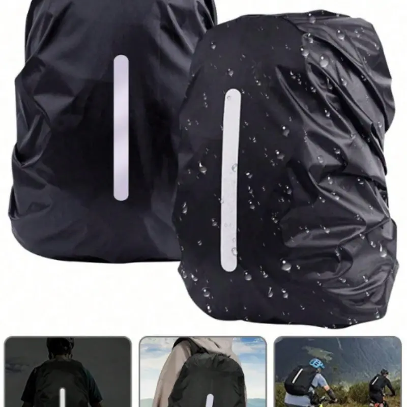Rainproof Backpack Durable Cover 20-70L, Dustproof, Foldable, Reflective Strips, Ideal for Outdoor Travel, Hiking, Commuting, School, Home Storage