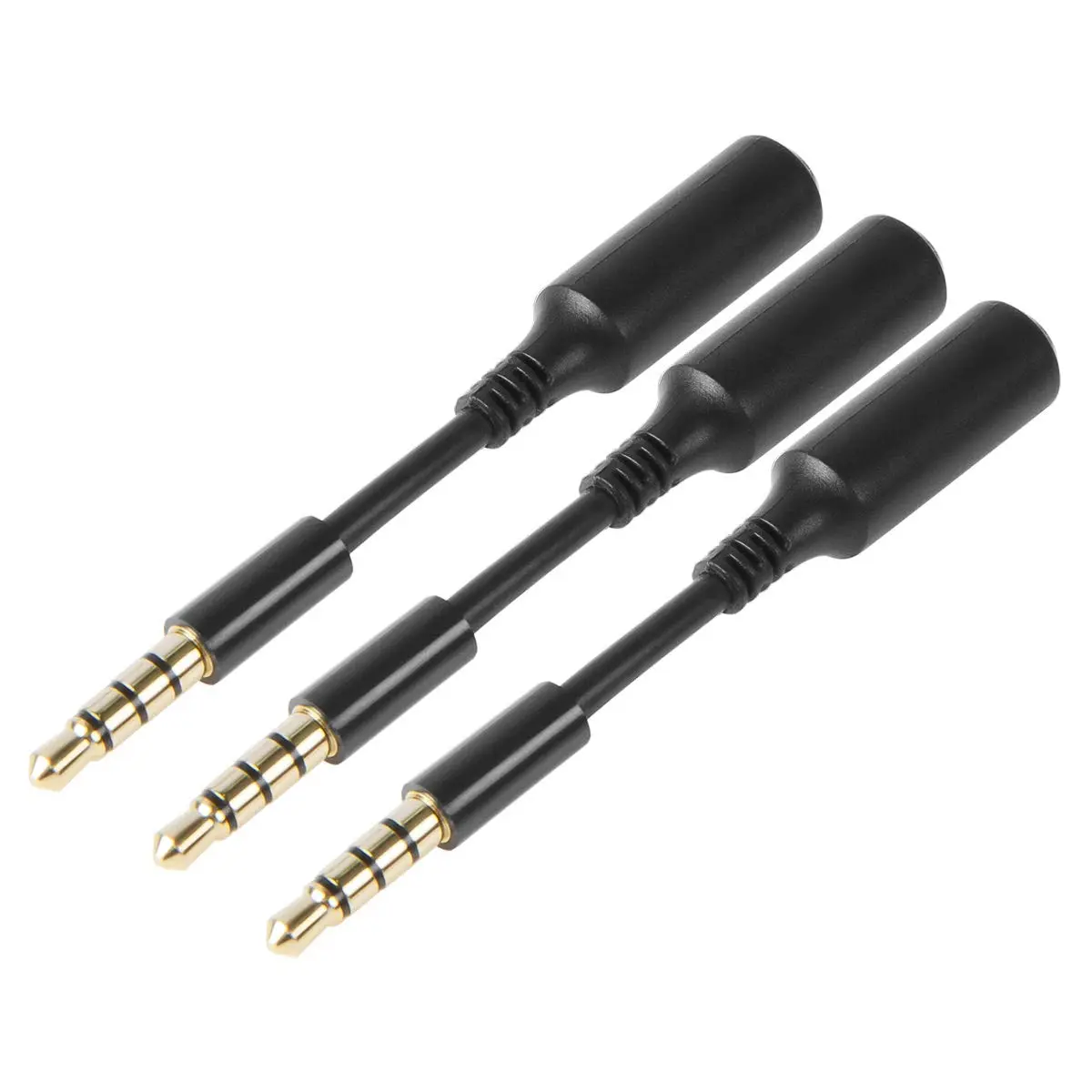 3-Pack AUX Headphone 3.5mm Extension  - Male to Female Extender Audio Auxiliary Jack Adapter Wire Cord Plug Connector for  iPod iPad, Smartphone Tablet,   Speaker System (3 INCH)