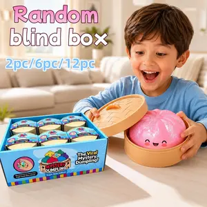 2/6/12 Pack Shiny Glossy Dumpling Baozi Mystery Blind Box Set, Creative Slow Rebound Squishy Fidget Toy for Daily Anxiety Relief, Rare Collectible Trinket Portable Tabletop Calming Decor Holiday Swap Keepsake