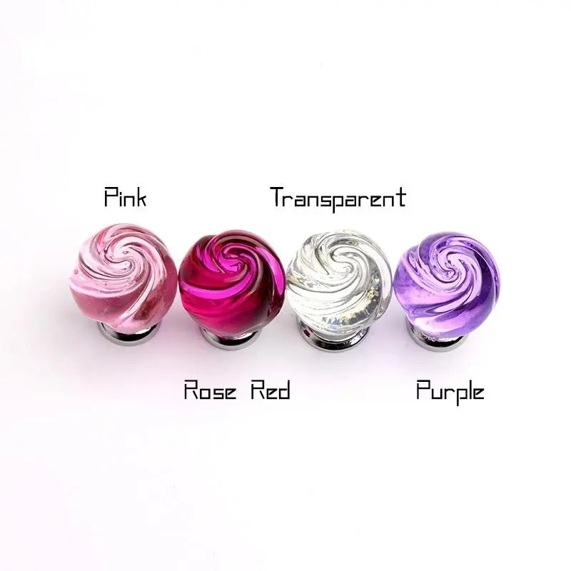 Knob 4 Colors Kitchen Door Wardrobe Handle Drawer Handle 1 Piece 32mm Rose Glass Clear Cabinet Knob