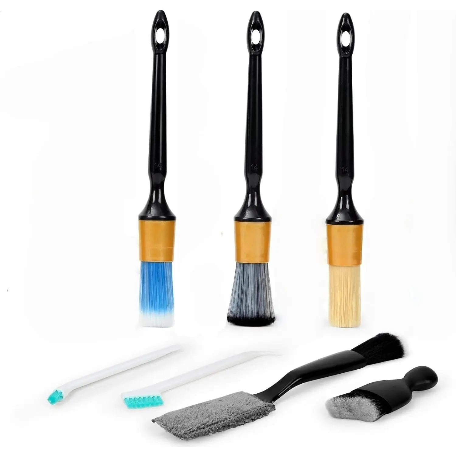 7 count  Detailing Brush Set,Boars Hair Detail Brush Kit() | Ultra Soft No Scratch,  Dust Brush, Detailing Brushes Kit, Detail Brushes  Detailing for Interior Exterior