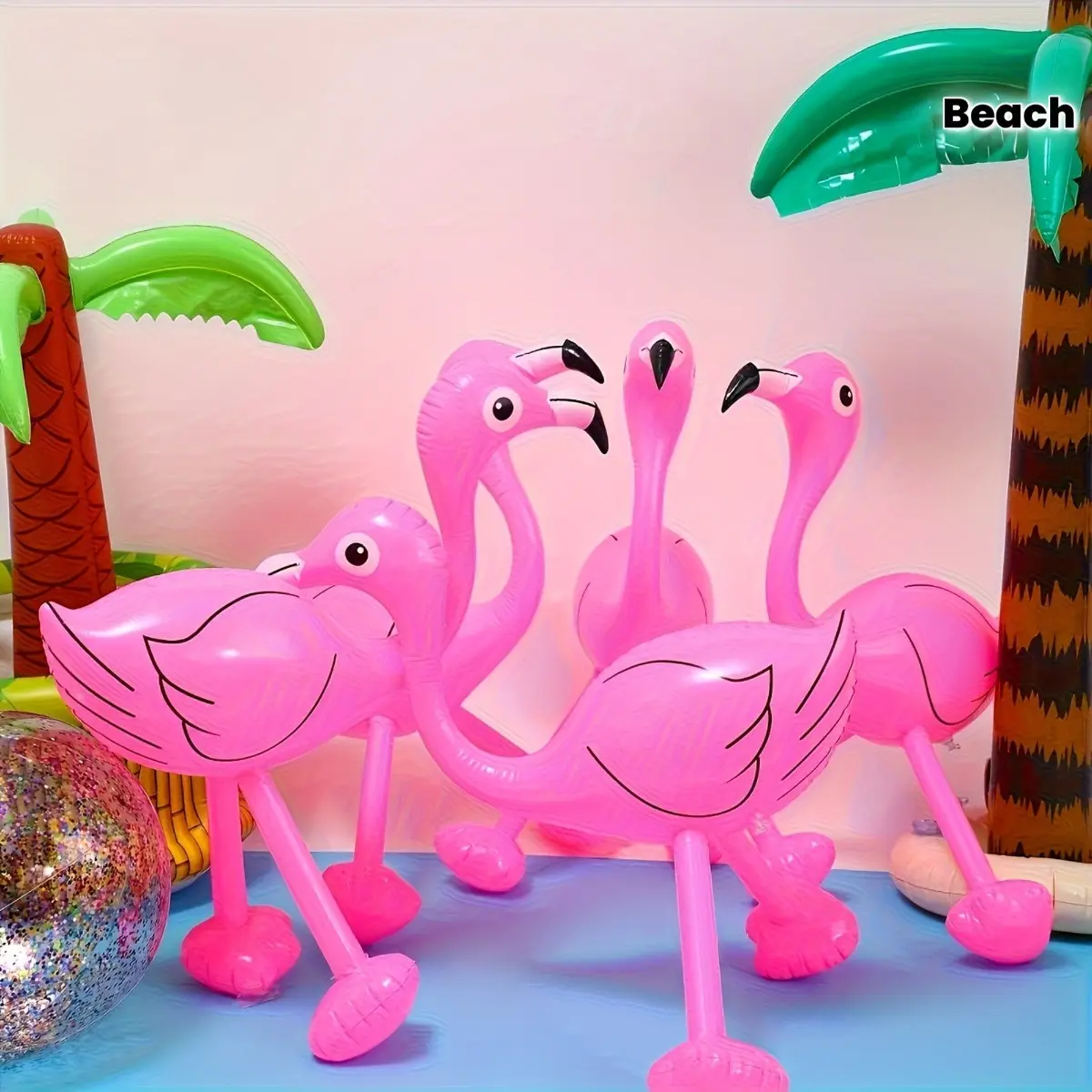 3 Inflatable Flamingos – Tropical Hawaiian Pool & Beach Party Decor, Patio Ornament for Family Gatherings, Summer Fun for Party Lovers, Luau Vibe, Flamingo Pool Float